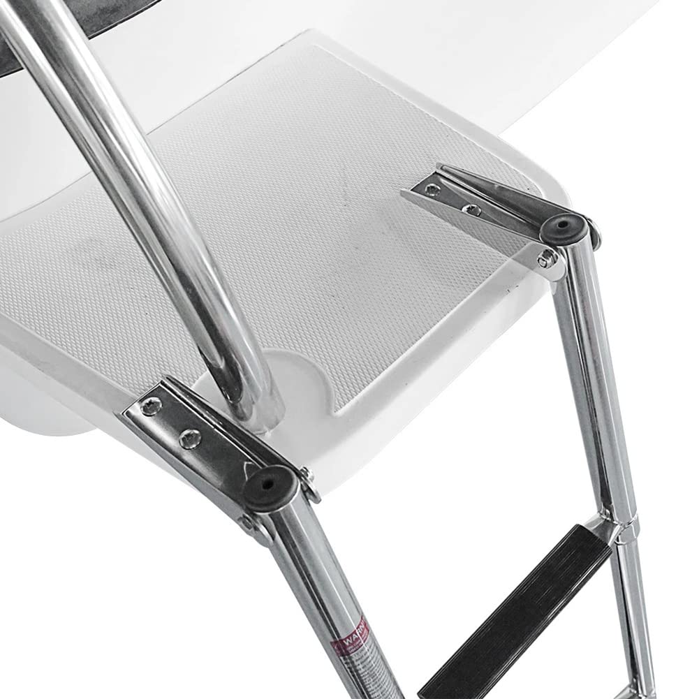 2/3/4 gradini Scaletta telescopica Pieghevole a 4 gradini per pontile per Barche Scaletta per Barche in Acciaio Inox Ribaltabile Scaletta da Bagno per pontile per Yacht