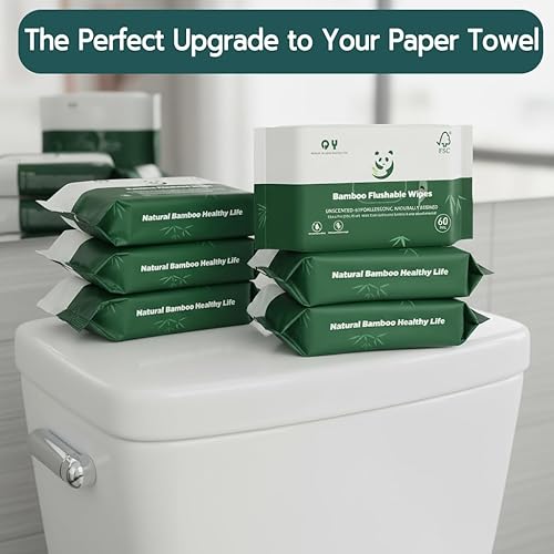 Miniatura 6 de Toallitas desechables de bambú, seguras para sépticas, suaves y relajantes, botánicos y aloe, sin perfume, ecológicas, toallitas desechables a base