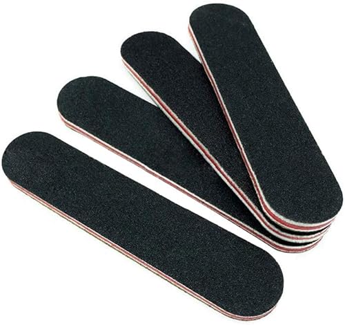 12 limas de uñas negras de grano de doble cara reutilizables, lima de uñas y pulidores, herramientas profesionales de arte de uñas, manicura