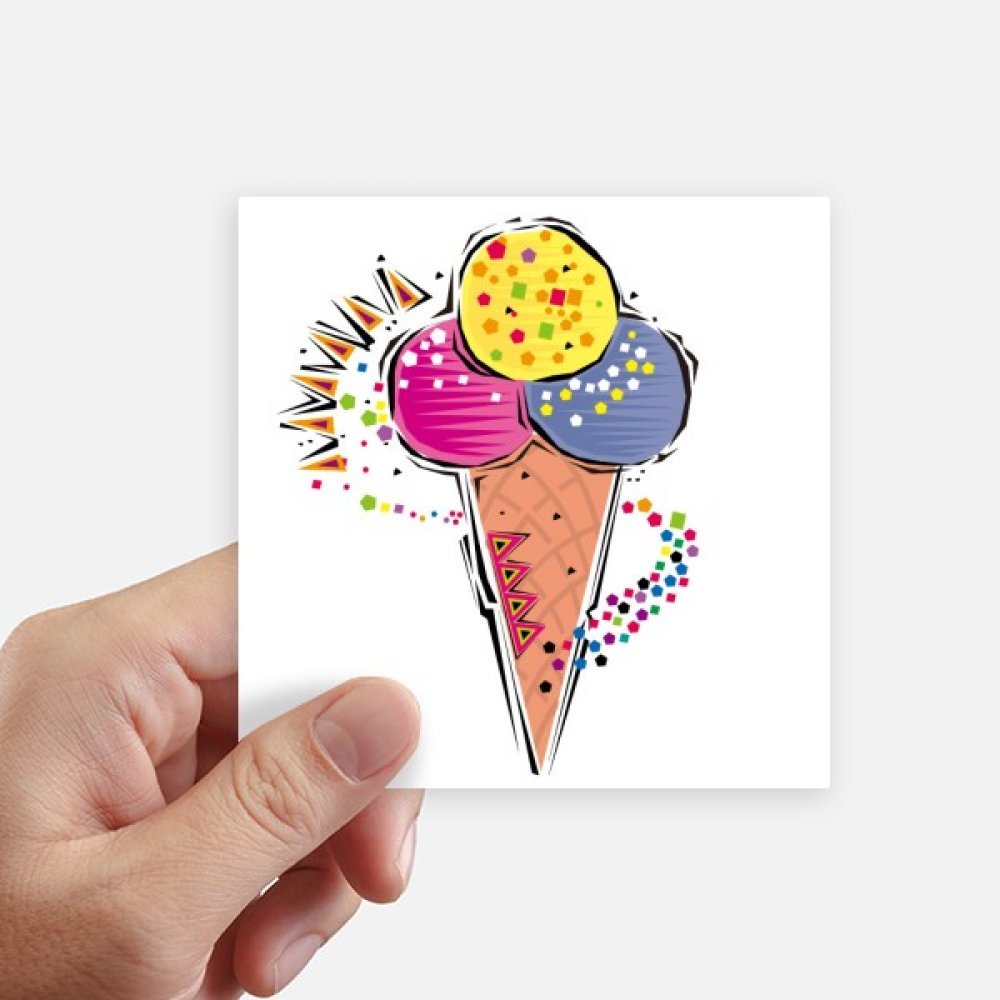 Autocollant boule crème glacée sticker mural et moto multicolore