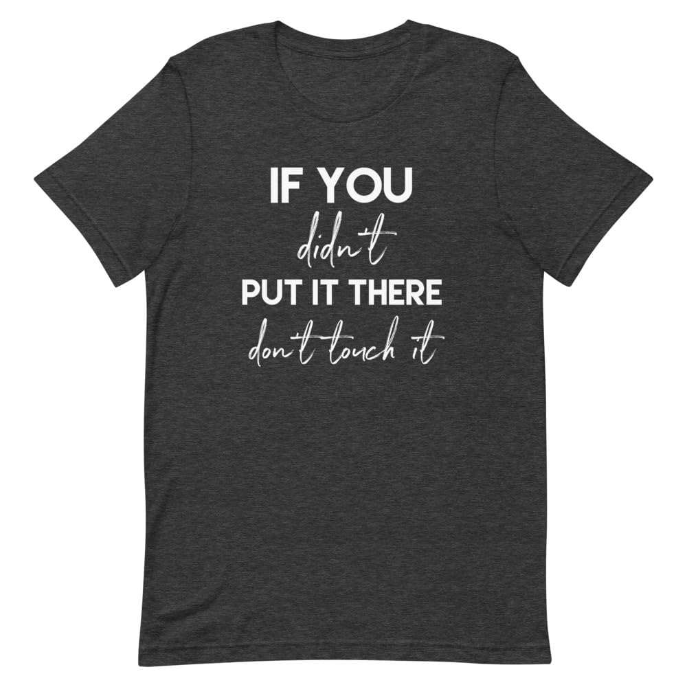 If You Don't Put It Here Don't Touch It Baby Announcement Tank Top Unisex Dark Grey Heather