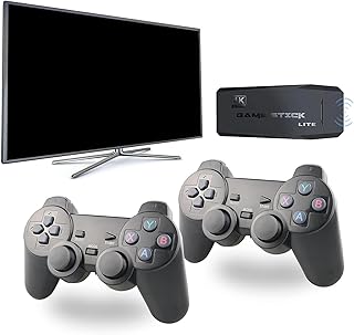 Wireless Retro Game Console, Built in 10000+ Games, 9Emulators, Plug & Play Video Game Stick 4K HDMI Output for TV with Dual 2.4G Wireless Controllers Birthday Gifts for Boys&Girls(64G)