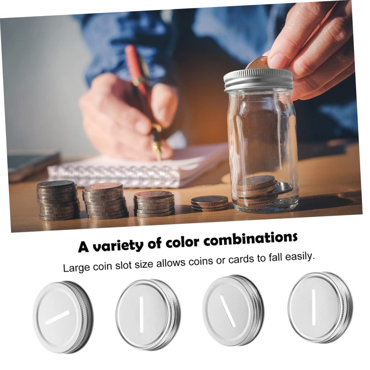 Amazon.co.jp: 60個 メイソン貯金箱のふた 家庭用缶詰カバー 瓶