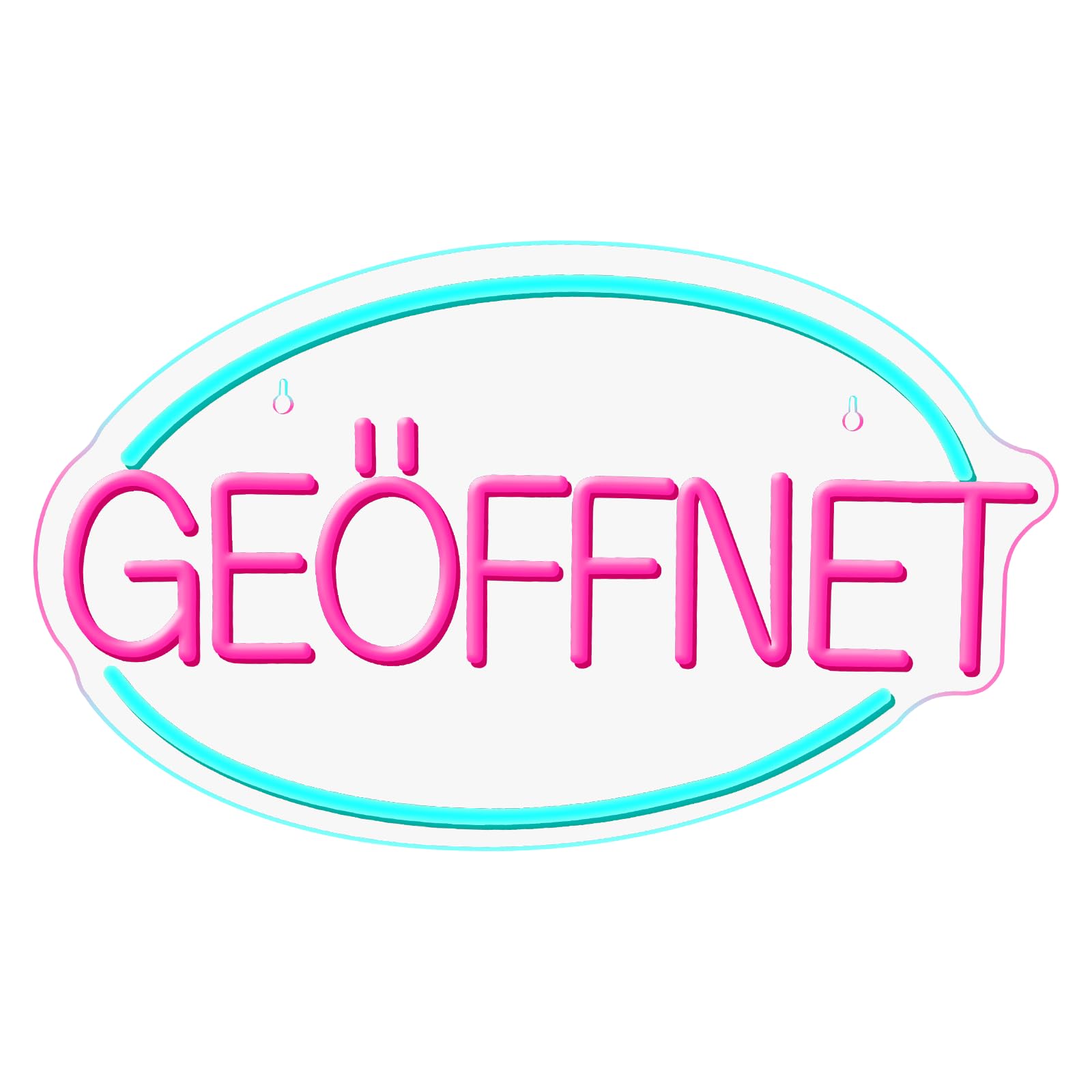Targa aperta al neon aperta, a LED, rosa, blu, con scritta a LED, con interruttore dimmer a 6 livelli, USB, decorazione da parete per negozi, caffetterie, ristoranti, supermercati, studio