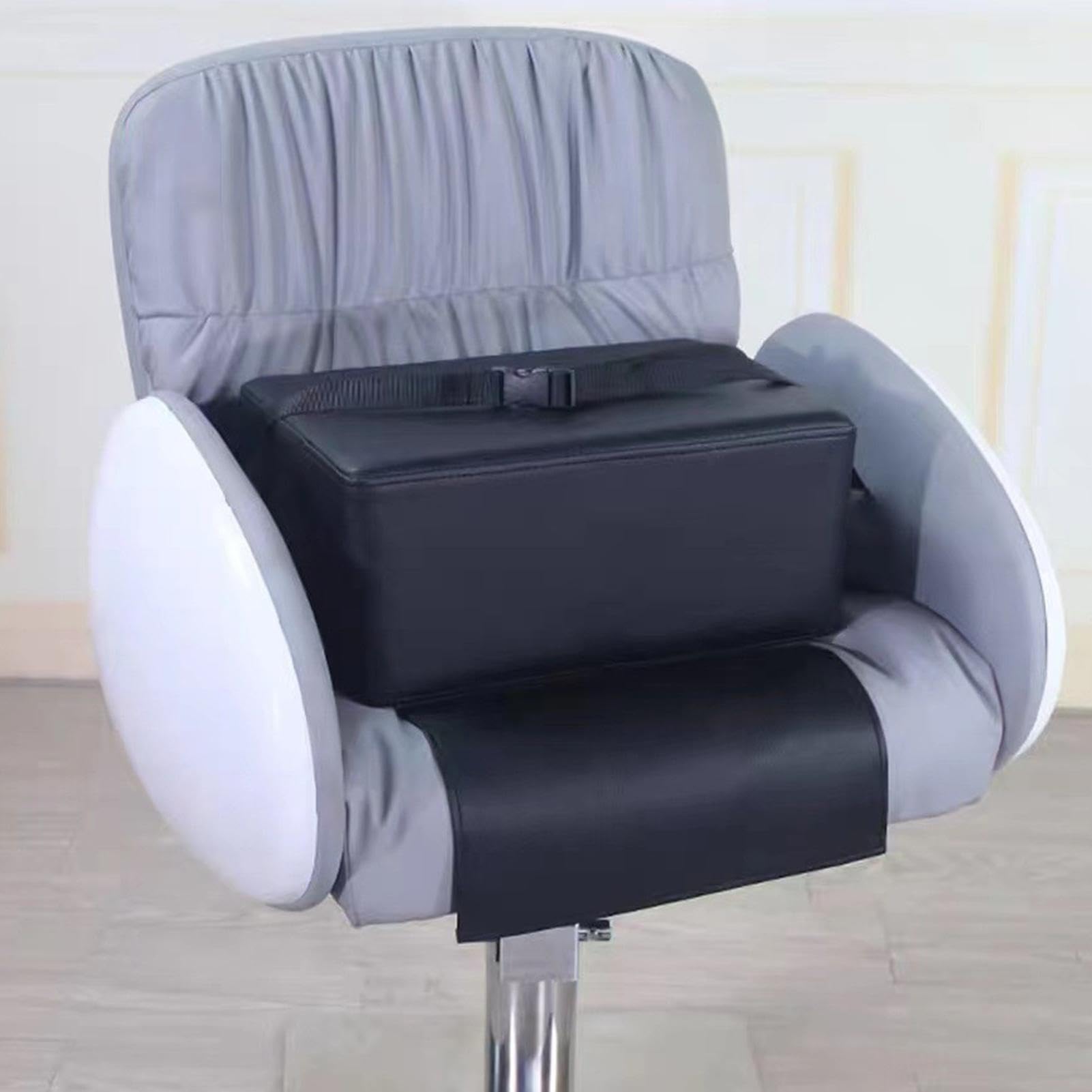 Kinder Barber Booster Sitzerhöhung, Kindersitzkissen, schwarzes Kunstleder-Friseurstuhl-Kissen für Kinder, Universal-Salon-Kindererhöhungen