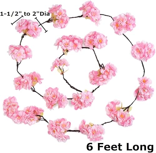 Vista 14 de Factory Direct Craft Guirnalda artificial de flores de cerezo de primavera para decoración de Pascua y exhibiciones de primavera Cereza primaveral