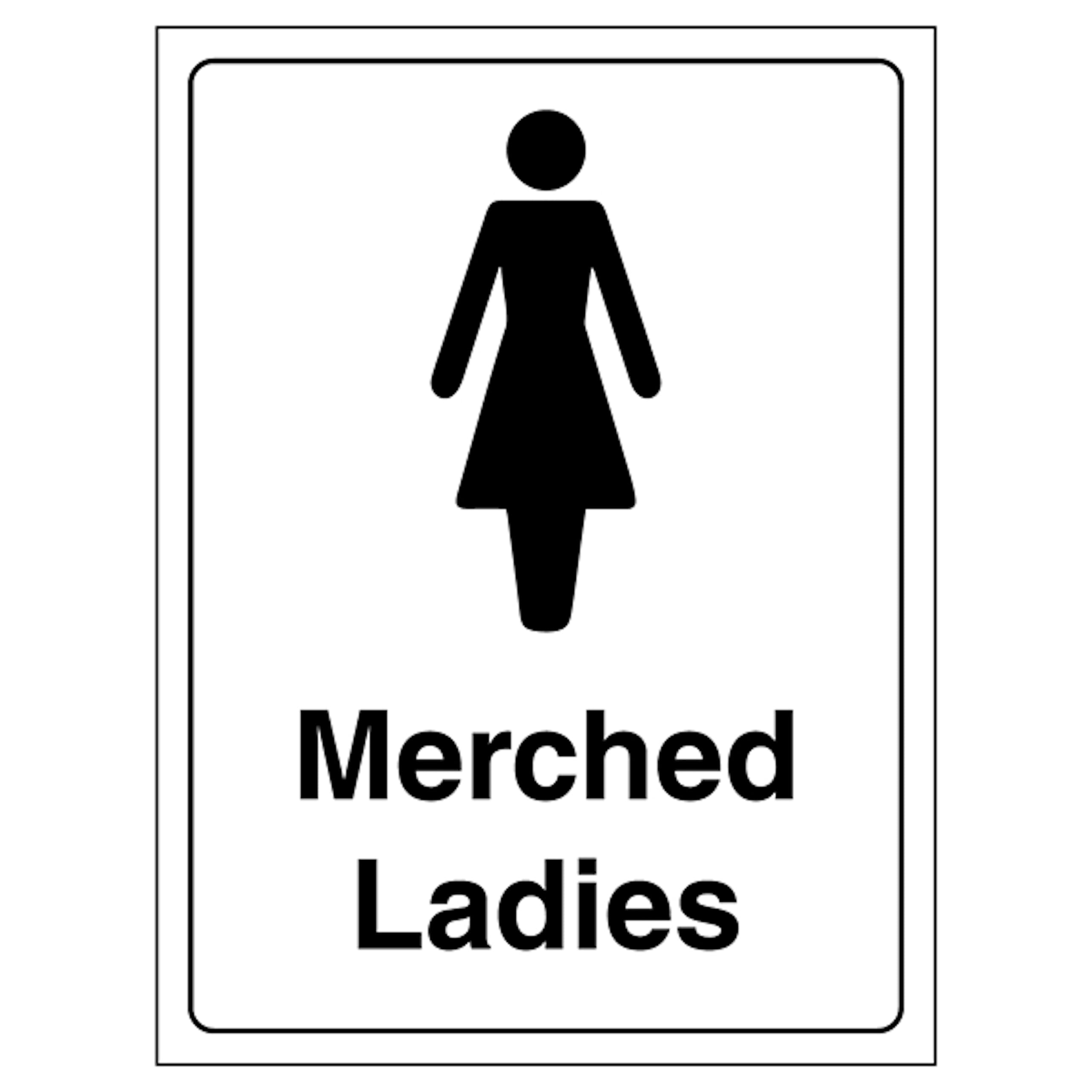 V Safety Welsh/English - Ladies Toilet 150 x 200mm - 1mm 100% Recycled Rigid Plastic Safety Sign