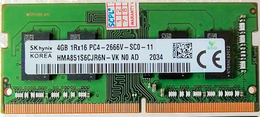 jion4182 Amazon.in: Buy Hynix 4GB DDR4 2666 MHz RAM for Laptop with 3 Years