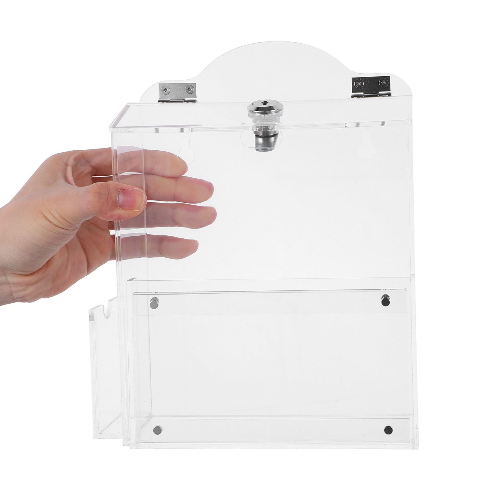 Caja para Donaciones de Acrílico Transparente con Llave
