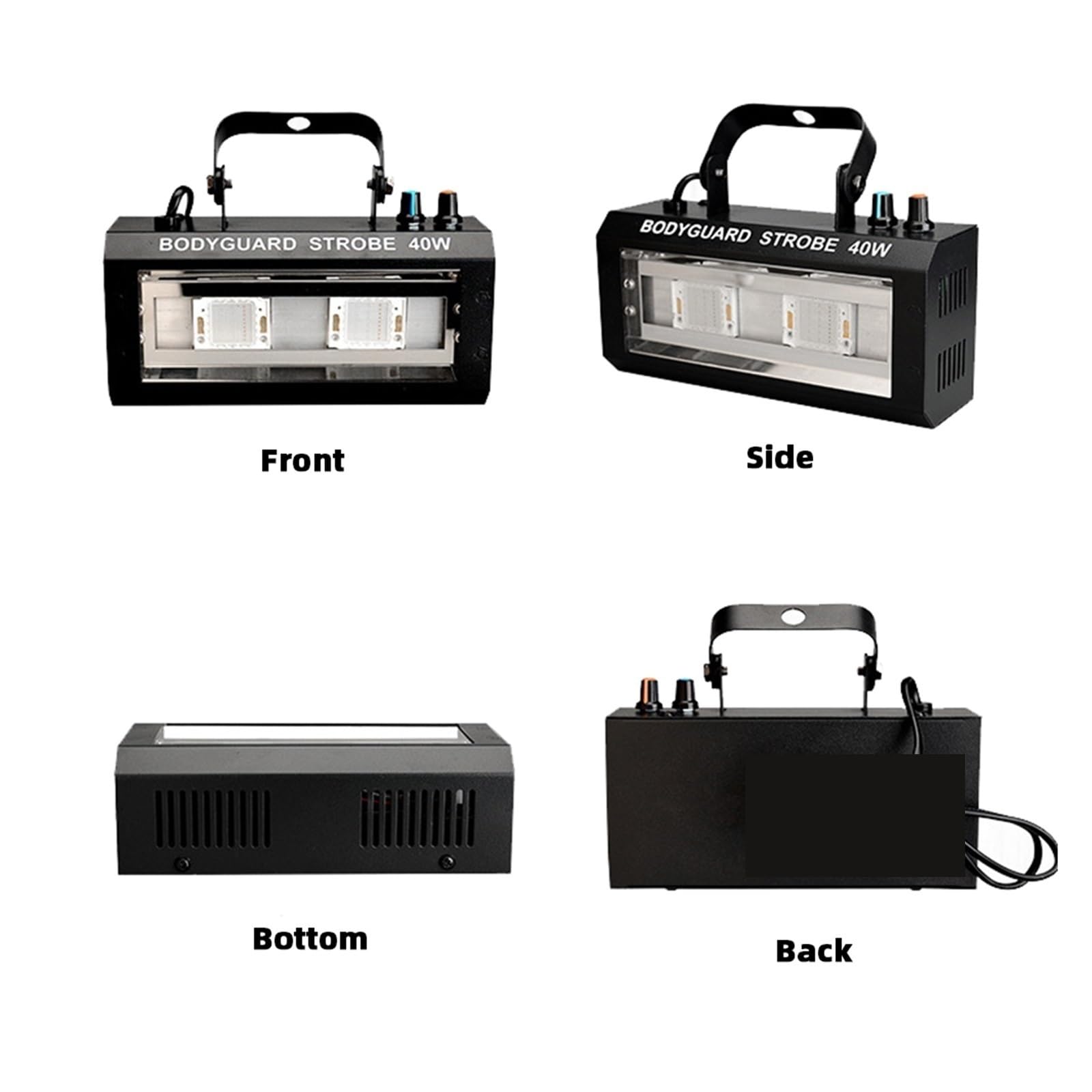 Strobo Discoteca, 40W RGB Bianco DJ Luci stroboscopiche da discoteca Luce da palcoscenico Altoparlante Telecomando Flash KTV Party Holiday Wedding Stage Effetto di illuminazione per Feste da Ballo DJ