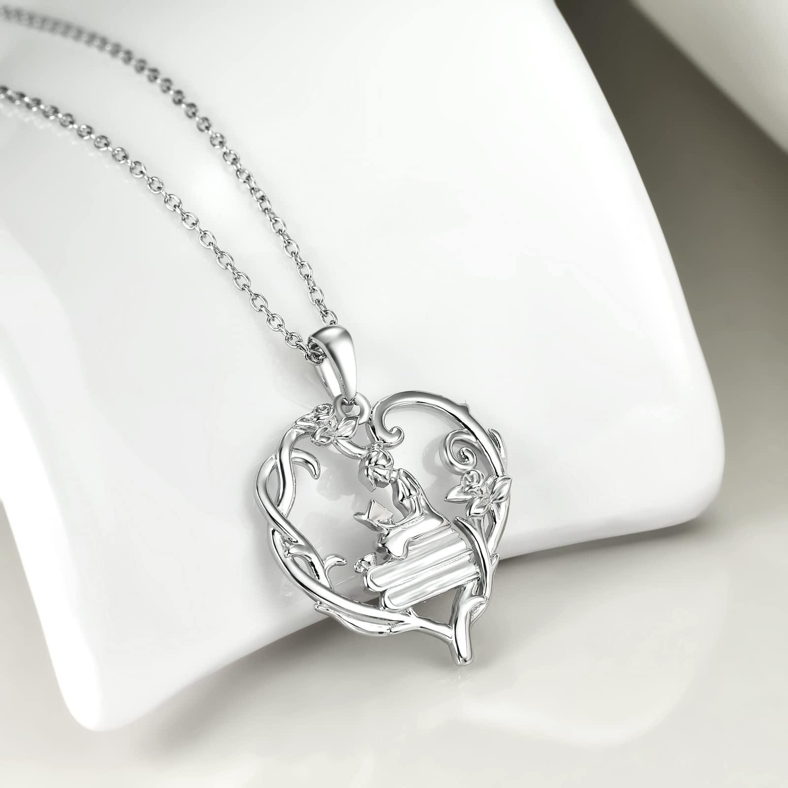 YFN Collana con ciondolo a forma di flauto da ballo in argento Sterling 925, regalo di laurea, gioiello per ragazze e studenti di chimica musicale