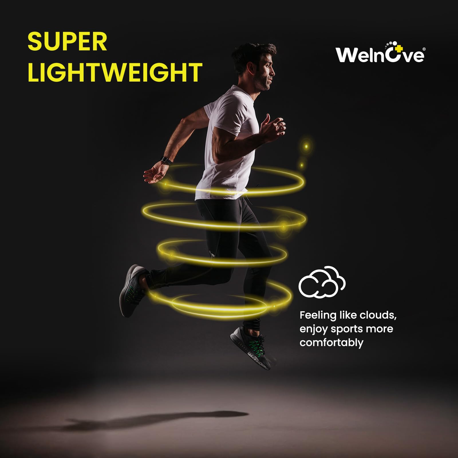 Semelles légères pour le sport - Welnove Plaques de sport amortissantes pour la course, le basket-ball, la remise en forme - Performance accrue, Protection contre les blessures, Hommes Femmes (XS)