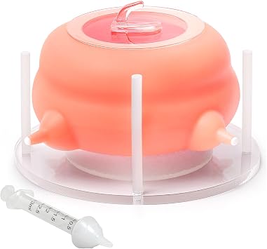 Nursing Nipple for Kittens,Puppy Milk feeders for Multiple Puppies with 4 Nipples & Support Base,Smooth Flow Nipple for Kittens,Ideal Replacement for Nursing Bottle kit,200ml CapacityPink
