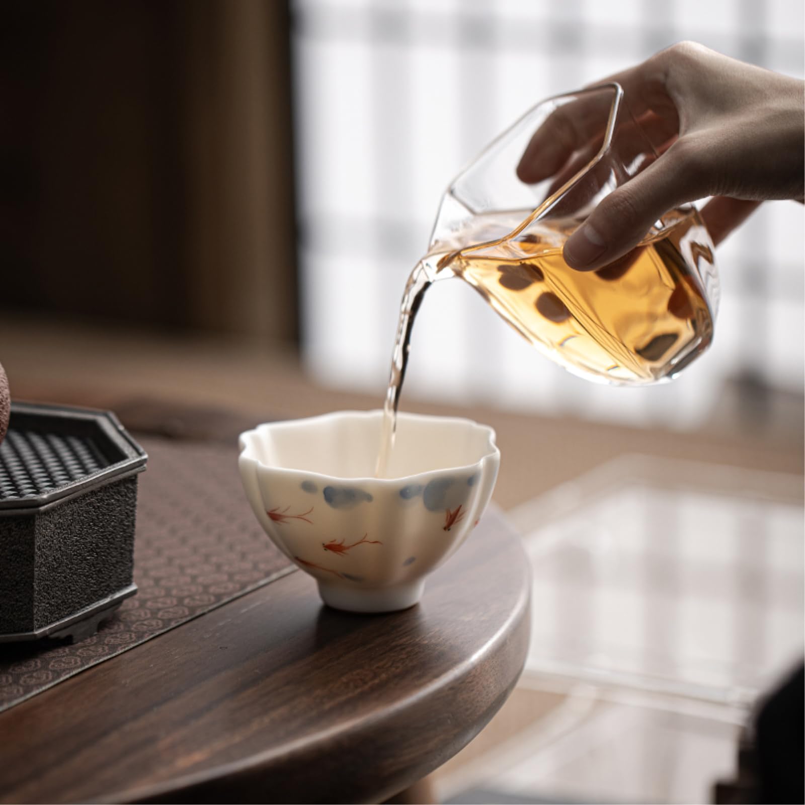 Ceramiczne Ruyao ręcznie malowane kubki do picia herbaty domowy wykwintny zestaw do herbaty Kung Fu - kubek 75 ml - pudełko