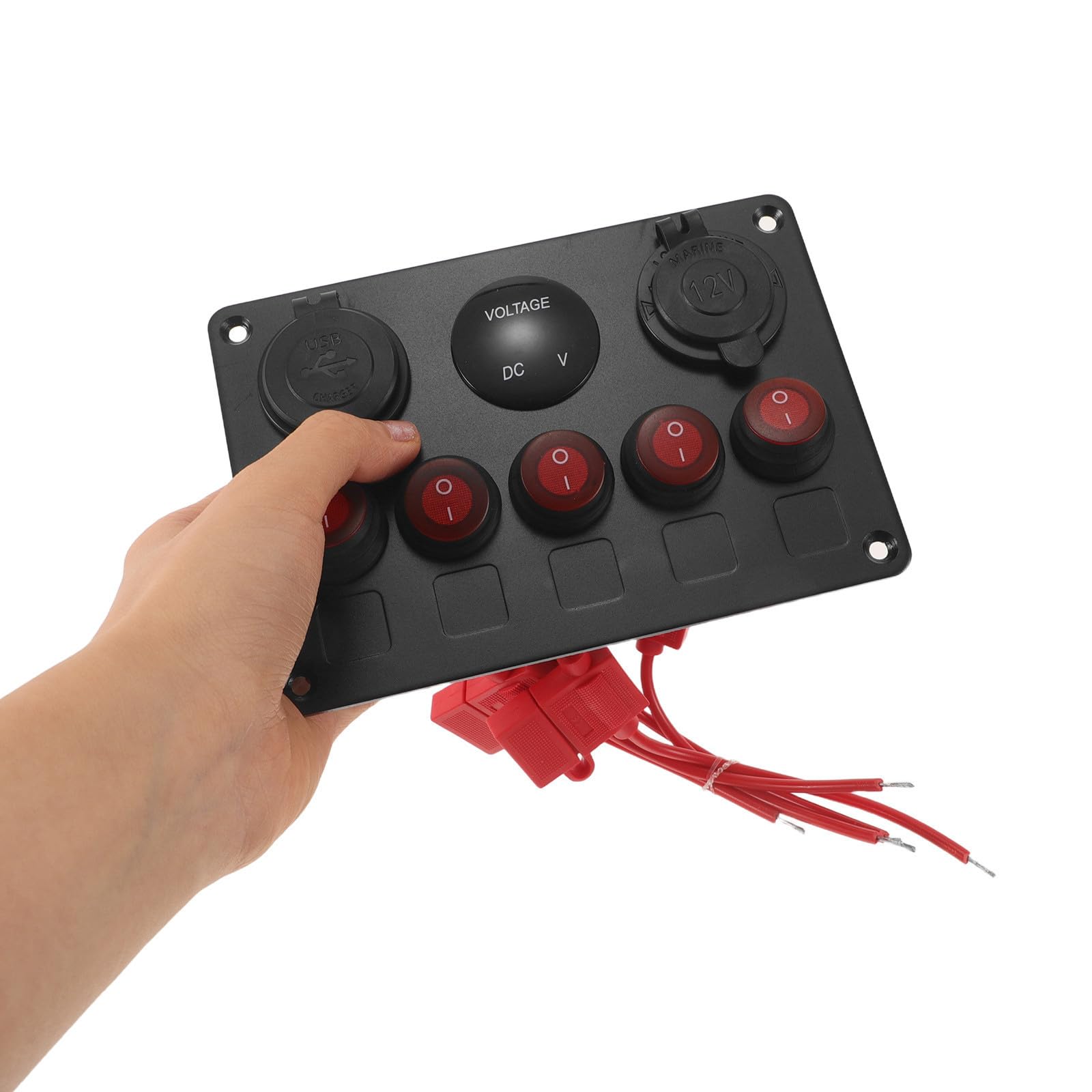 2 Stück Aluminium Wippschalterpanel 12v 24v mit Spannungsanzeige