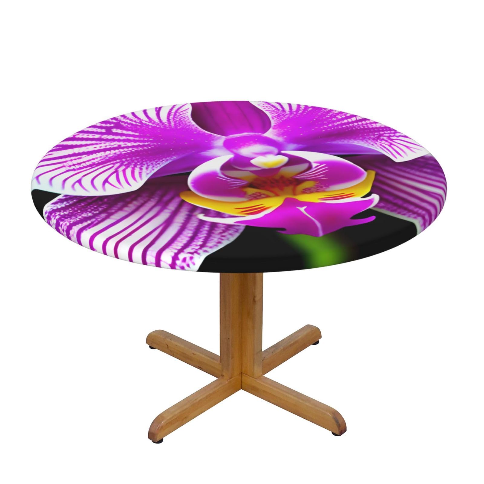 Orchid Flower Print Wipe Clean Oval Tablecloth Stain-Resistant Dining Table Accessories Table Protector For Home