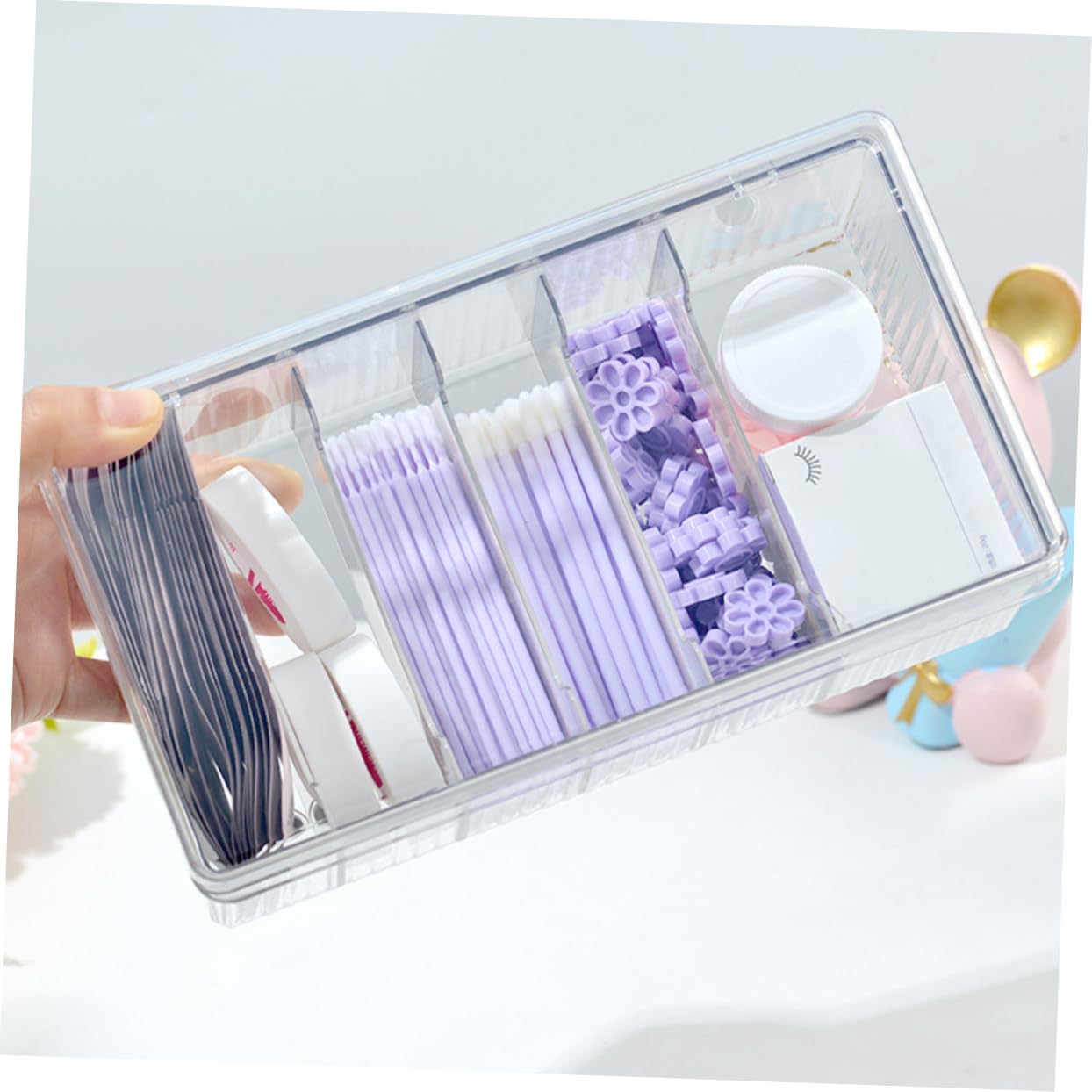 Acrylic Eyelash Storage Case with Lid, Makeup Tools Organizer Box image 3