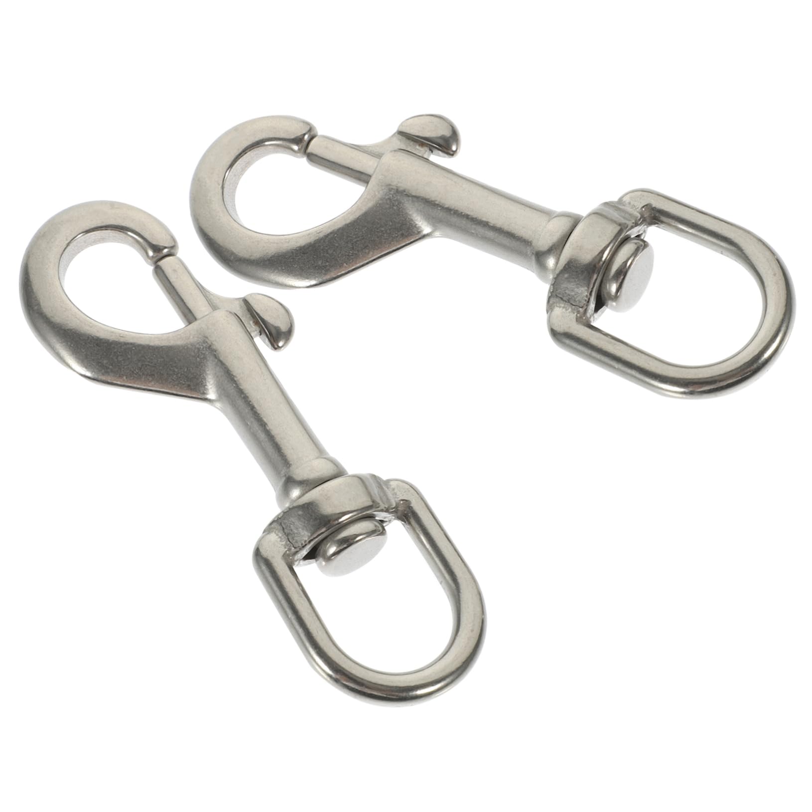 NULYLU 2pcs Stainless Steel Swivel Hook Diving Lanyards Pet Leash Hook for Home Use