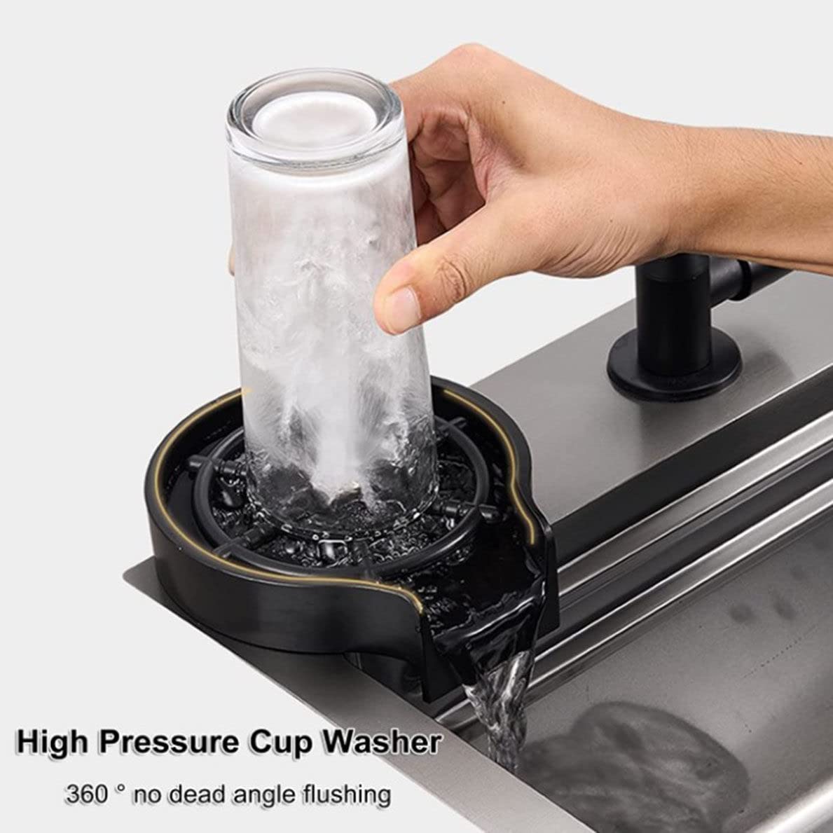 Lavello da Cucina, Lavello per Uso Domestico, Lavello A Cascata in Acciaio Inox, con Accessori di Scarico, Lavello per Piatti, Lavello Singolo, Lavello per Postazione di