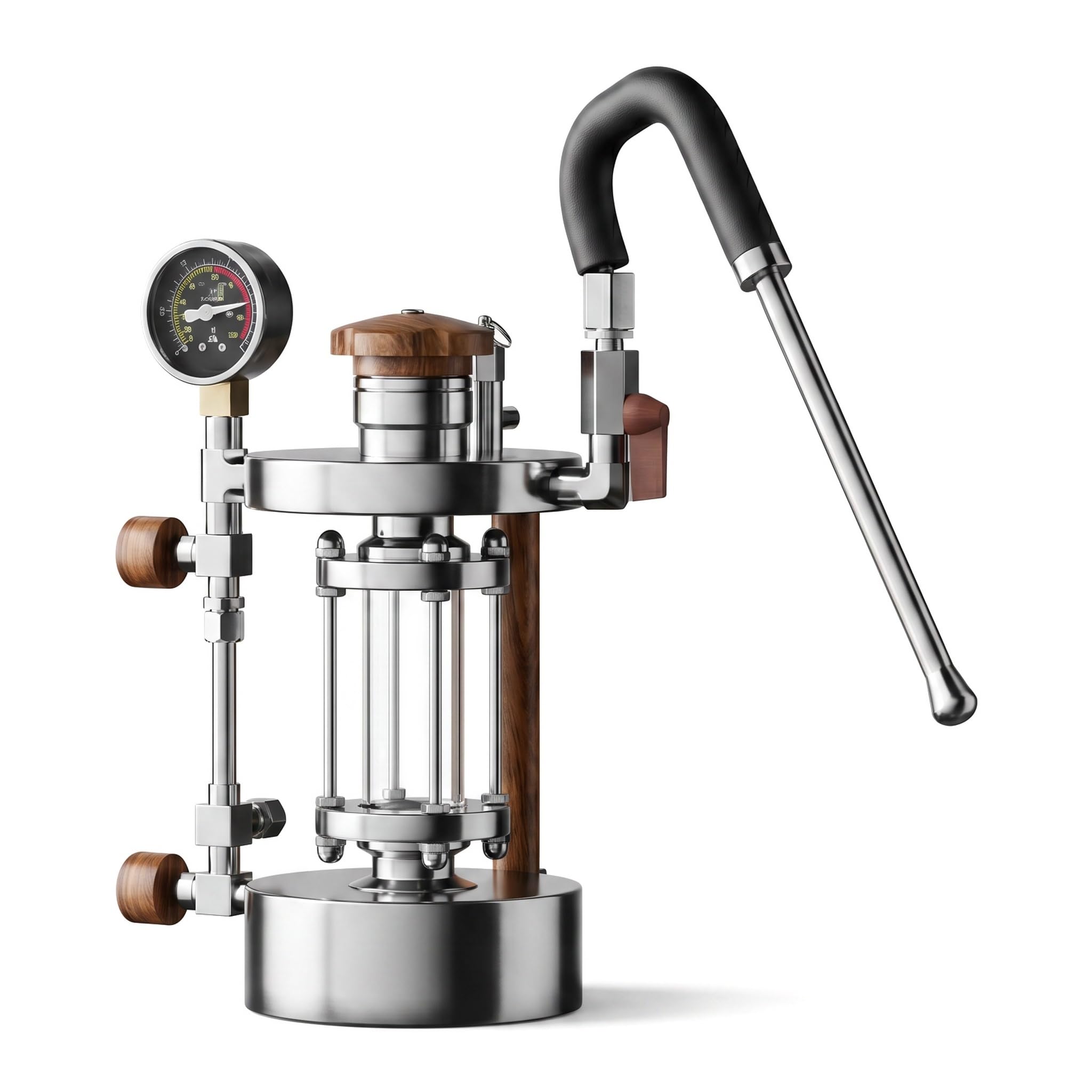 MRJYK 700ml Steam Milk Frother Machine, Foam Maker For Coffee, With Adjustable Hose & Pressure Gauge, Operating Pressure 1-2.5 Bar, Various Heating, For Latte Art-level