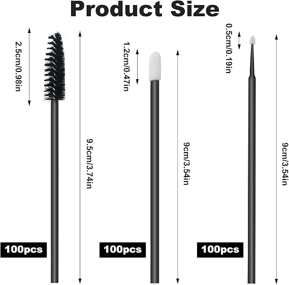 150 Disposable Mascara Wands & Lip Wands Set, 50 Eyelash Brushes, 50 Lip Brushes, 50 Micro Brushes with Organizer Box, Makeup Tool Kit for Eyelash Extensions