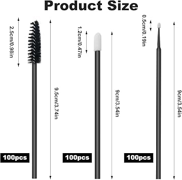 150 Disposable Mascara Wands & Lip Wands Set, 50 Eyelash Brushes, 50 Lip Brushes, 50 Micro Brushes with Organizer Box, Makeup Tool Kit for Eyelash Extensions