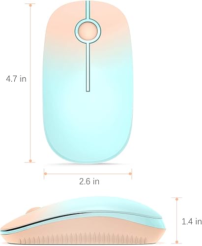 Miniatura 6 de Unipows Mouse inalámbrico  Ratón de computadora portátil delgado de 2.4 G con nano receptor, ratones ópticos móviles de menos ruido para laptop, PC,