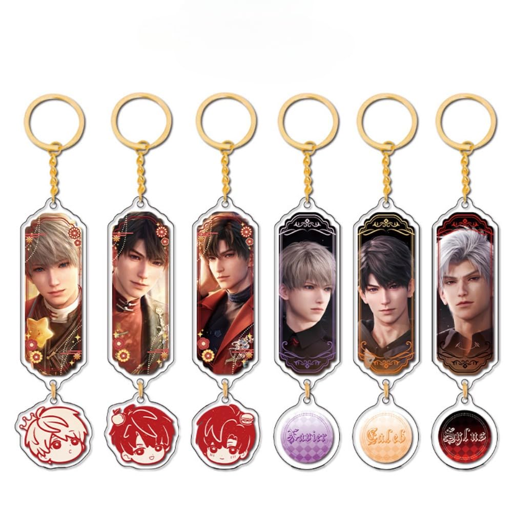 FEIDIAO Love & Deep Space Acrylic Keychain Deepspace Character Xavier Pendant Keyring Sylus Figure Key Bag Pendant Accessories 6pcs