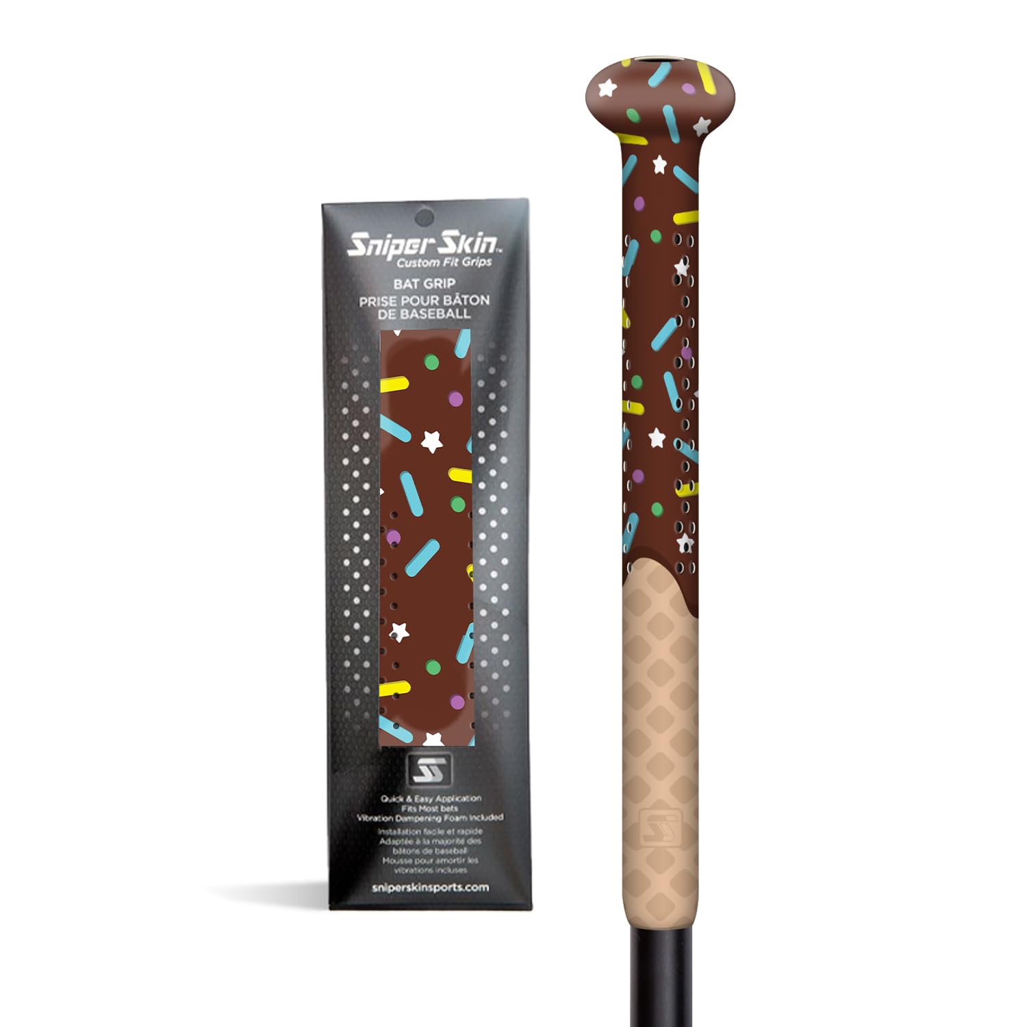 Sniper Skin Baseball Heat-Activated Bat Grip, Easy Install Tacked Non-Slip for Baseball & Softball Sports, Custom Fit Wrap That Lasts Up to 3 Times