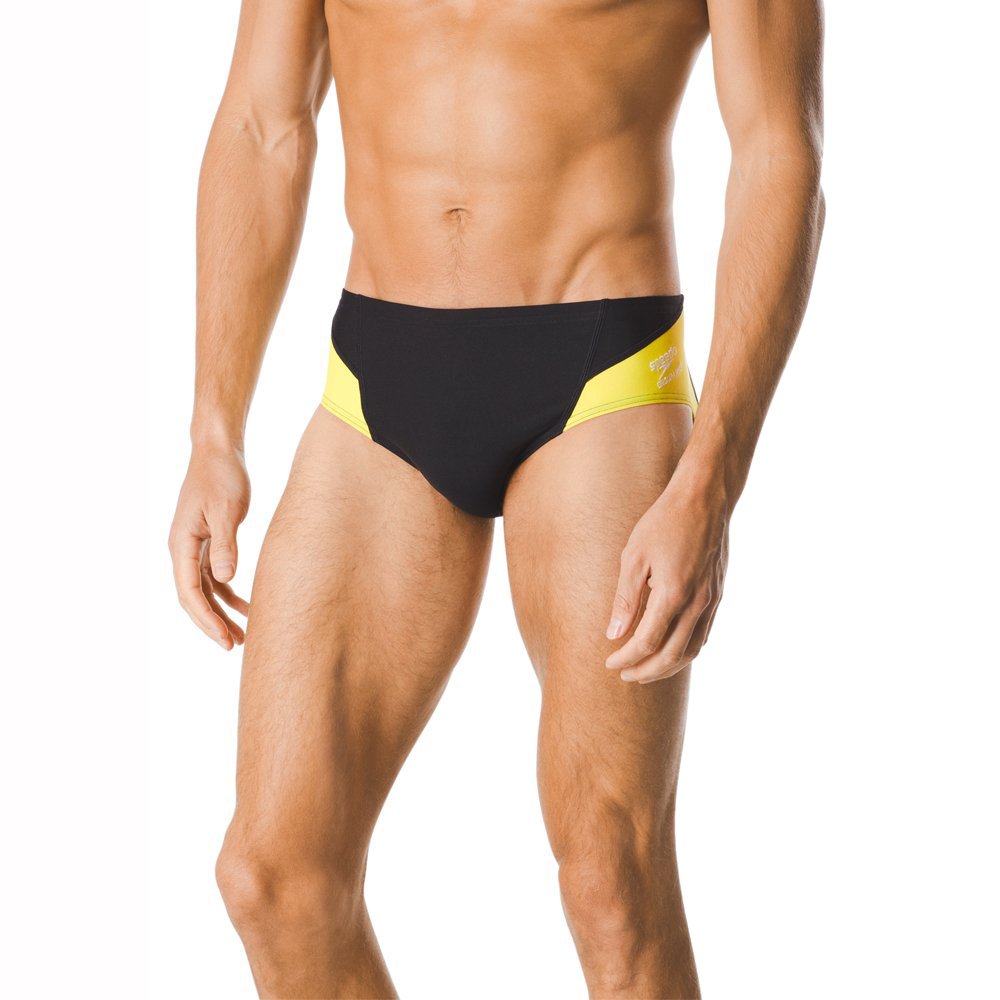 Speedo Męski strój kąpielowy Spark Splice Czarna/żółta iskra 26