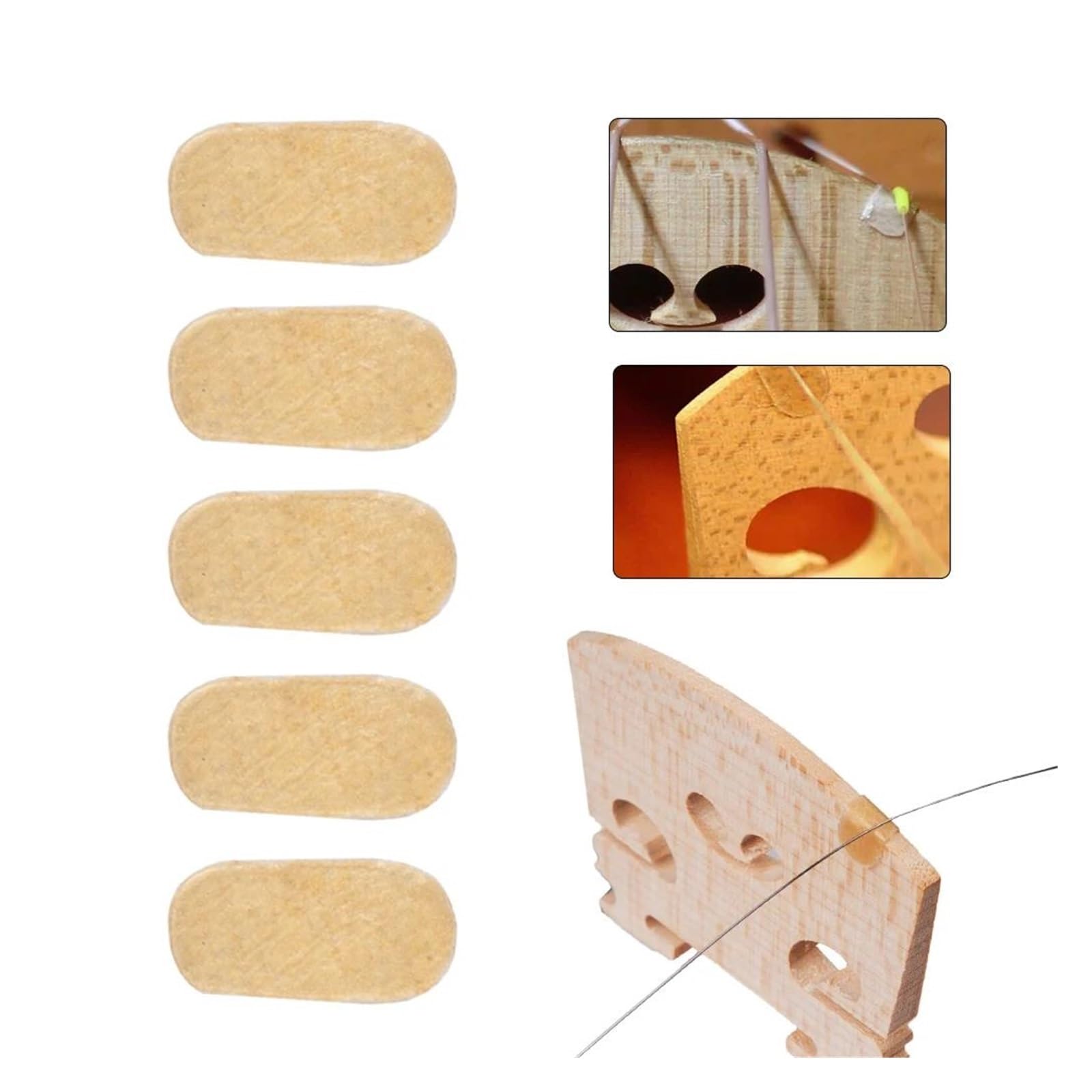 Akcesoria Skrzypiec Zestaw 50 Sztuk 3/4 Ochraniacz Strunowy Mostek Pergaminowy Do Struny E Części Viola Akcesoria Do Instrumentów Muzycznych(10pcs)