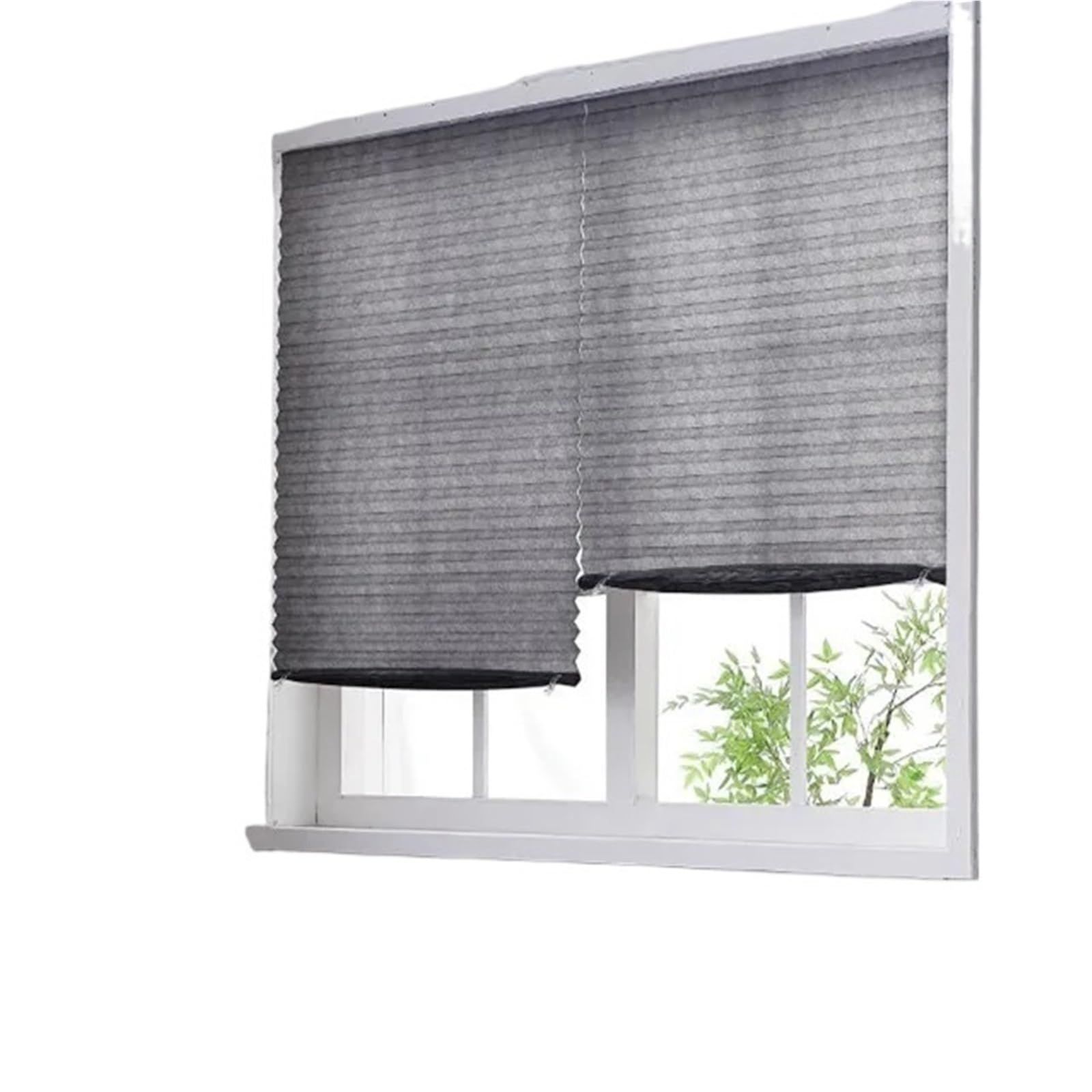 Self Adhesive Blinds Self Adhesive Pleated Blinds For Window Cordless No Drill Fabric Blinds Home Blackout Shades(90x150cm,Semi-dark gray)
