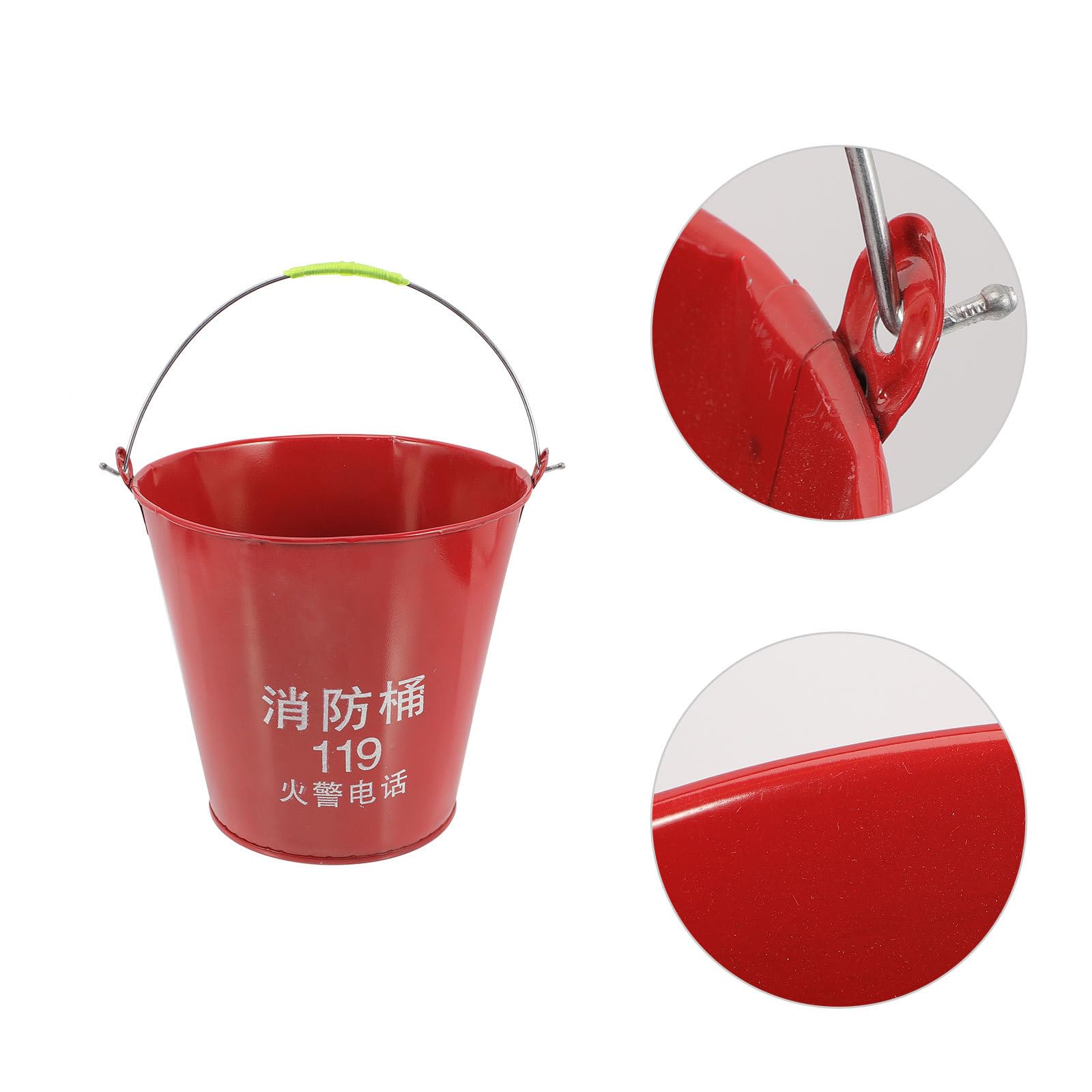 Seau à Sable Plusieurs Styles Couleur Aléatoire en Situation d'urgence Plusieurs Styles en Métal Rouge Léger et Facile à Nettoyer Poignée Portative pour Stockage d'eau et Sable