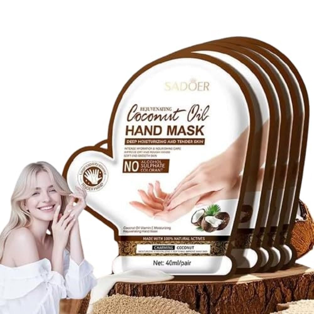Repairing Hand Mask for Dry Cracked Hands, Hand Masks with Shea Butter, Jojoba Oil & Vitamin E, Moisturizing Gloves, Skin Care Gifts for Women & Men, Self Care Gifts for Women (2pair)-image-30