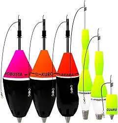 JR Pesca Kit Combo Conjunto Pack 6 Boias Cevadeiras e Torpedos Alta Performance Diferentes Situações Pesca Pesqueiro 6 unidades Cores Variadas