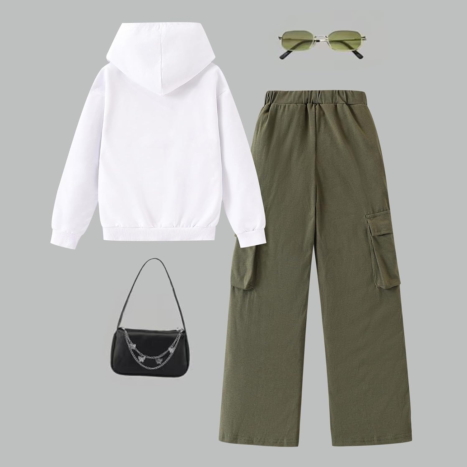 Girls Clothes Little Girl Outfits Letter Print Hooded Sweatshirt Cargo Pants 2PCS Girls Clothing - Image 8