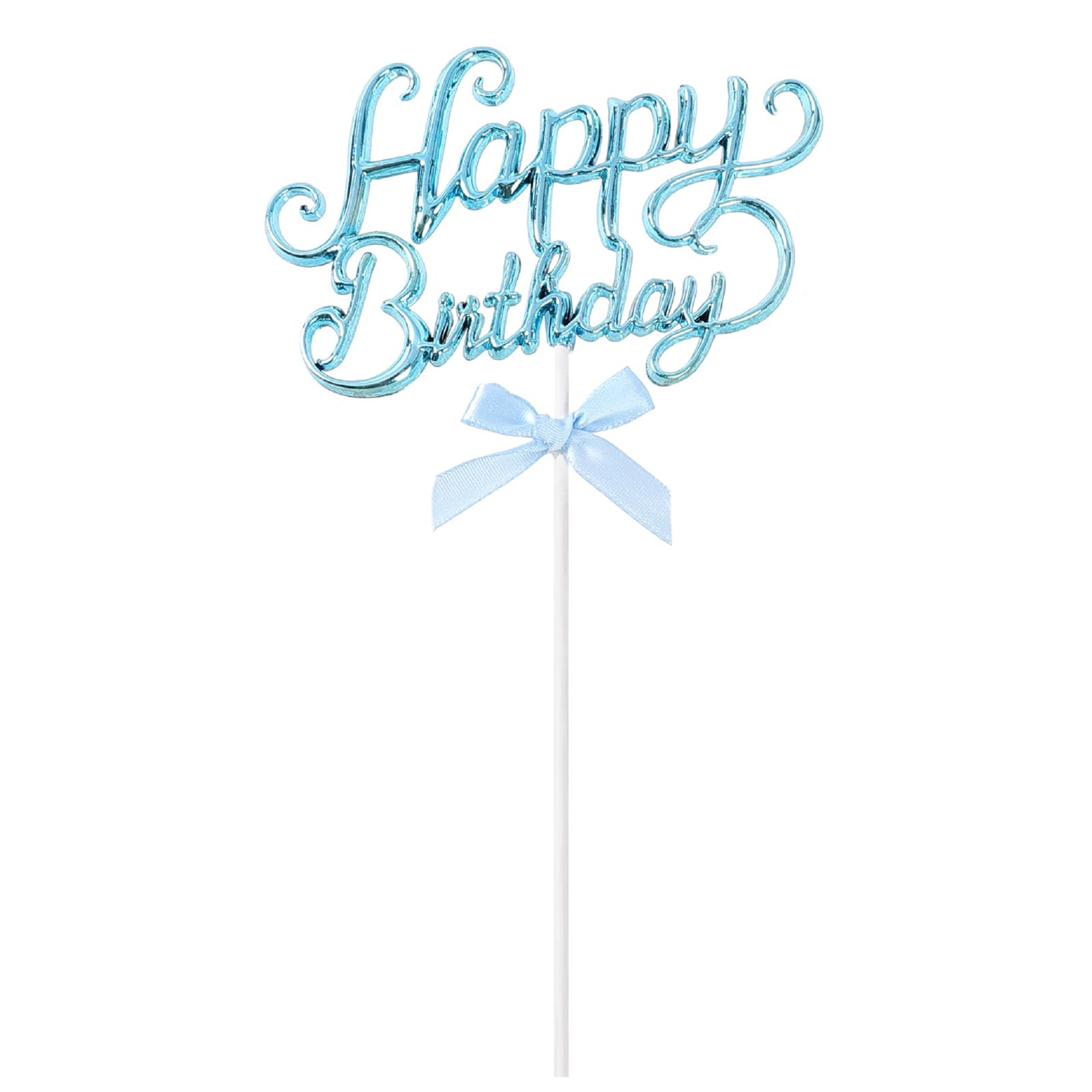 BLOOPIC ケーキトッパー 誕生日 Happy Birthday デコレーションピック ケーキ飾り バースデー 記念日 お祝い おしゃれ ケーキ挿入カード ハッピーバースデー デコレーション 装飾 (ブルー)