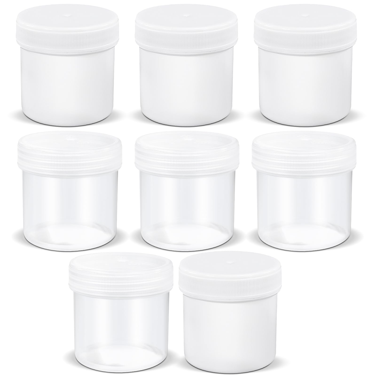 TSA Approved Wide Mouth Travel Size Containers, PP Clear & White Leak Proof Travel Plastic Jars with Lids for Creams Lotion Cosmetic, Jewelry Beads,