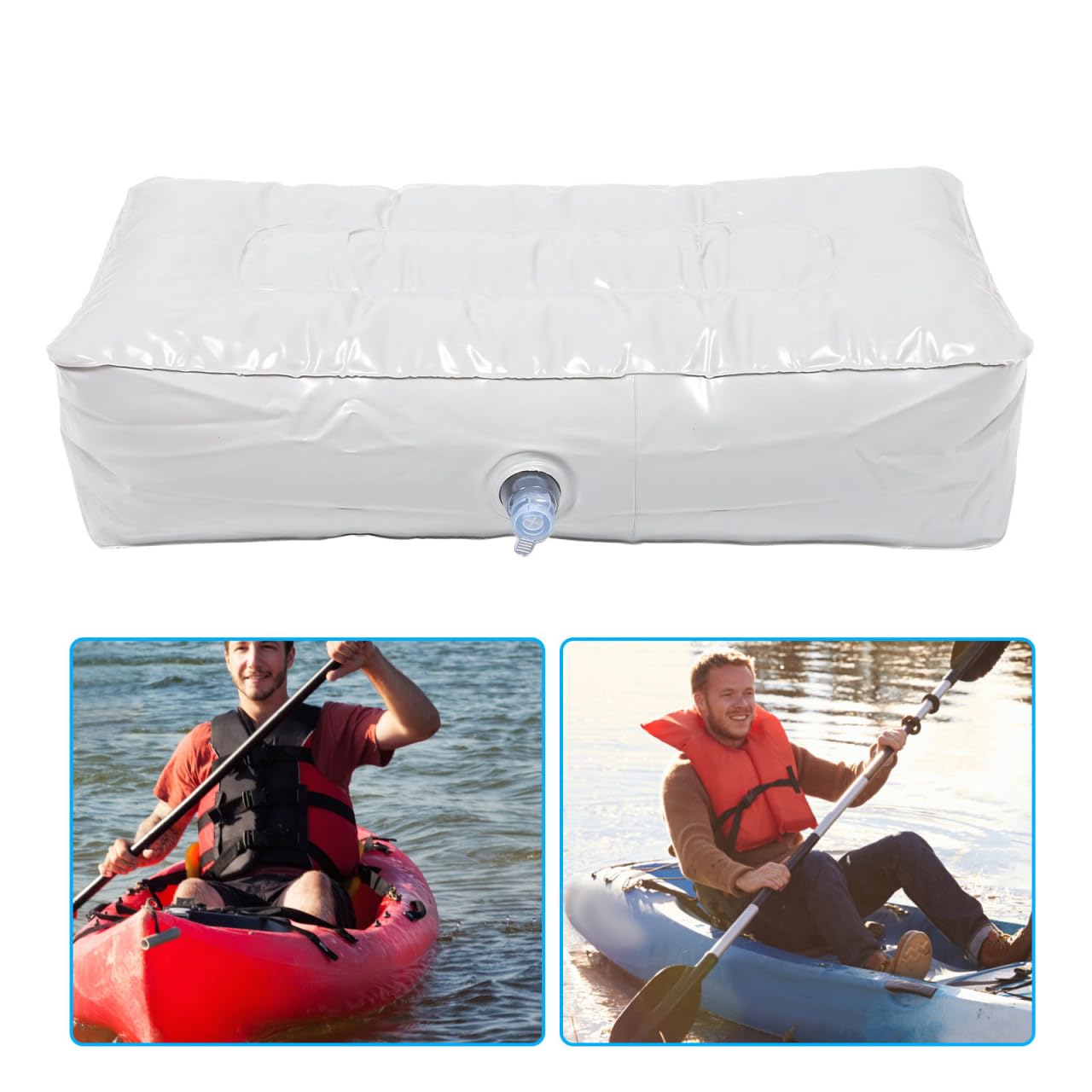 LIOOBO cuscino gonfiabile kajak seduta cuscino meritato resistente all'umidità pesca cuscino sedile per barca Outdoor Camping (bianco)