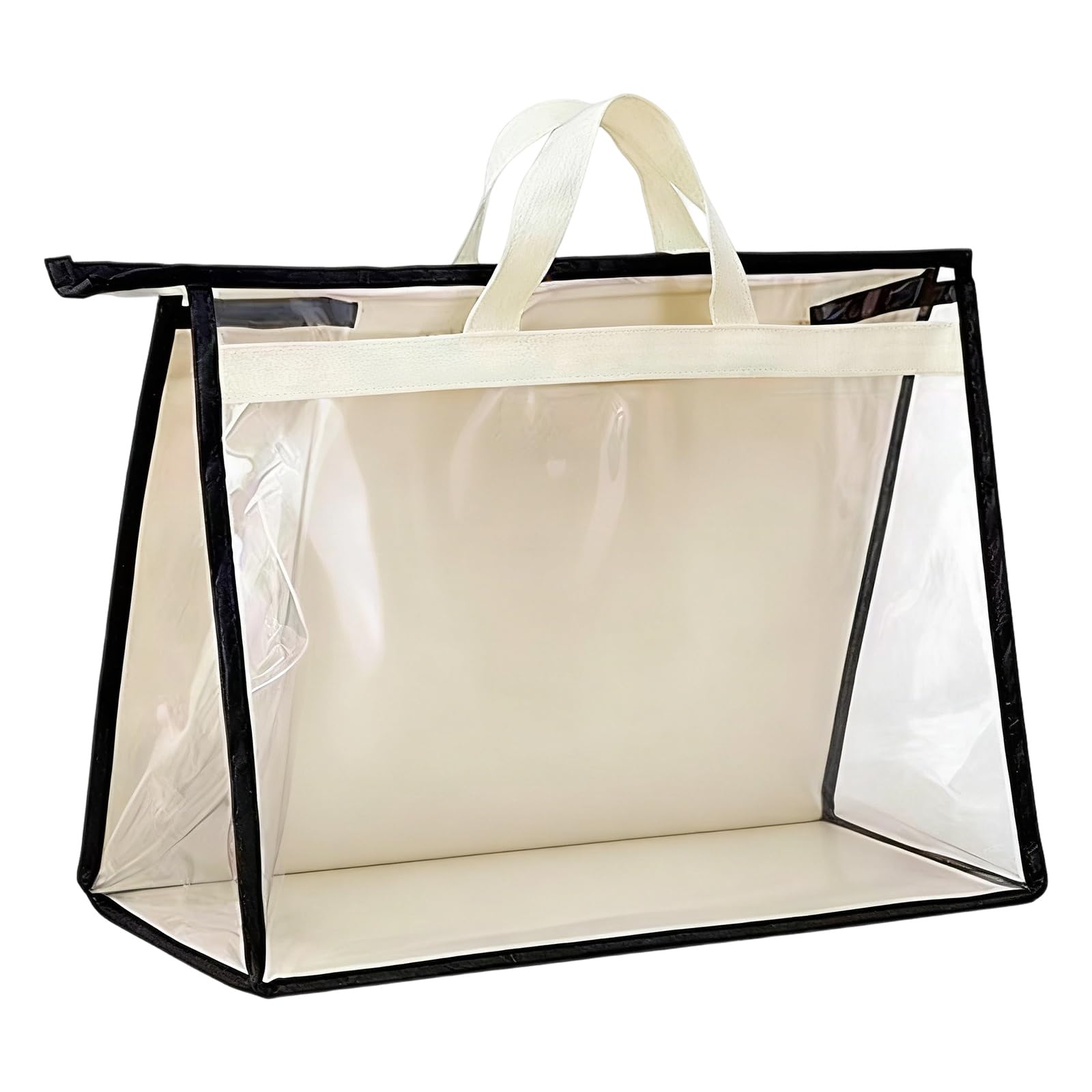 WAGHAVEN Travel Cosmetic Bag with Clear Window and Zippers Closure Purse Holder for Toiletries Makeup and Accessories Quick Access Purse Holder