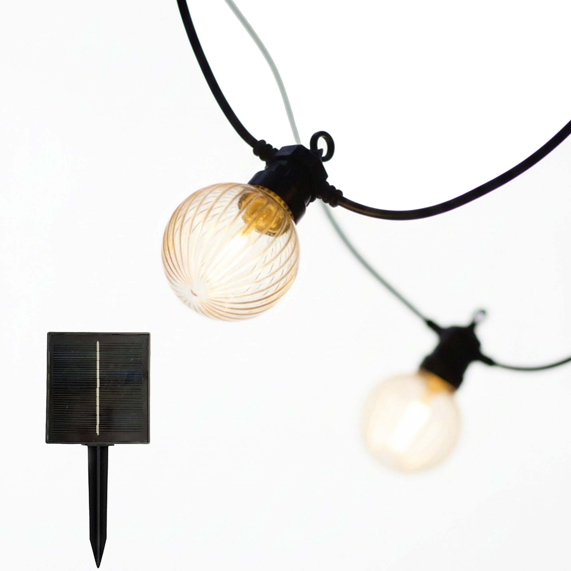BAMBY LIGHT solarny łańcuch świetlny, 10 żarówek LED, ciepła biel, możliwość ściemniania, 8 m