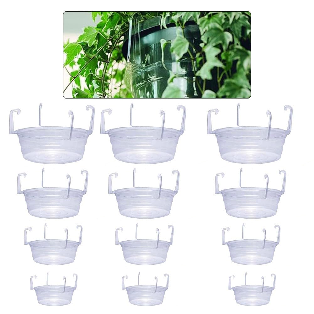 Transparente Blumentopf-Tropfschalen mit Haken, für runde Pflanzenuntersetzer für Hängekörbe, 15,2 cm, 20,3 cm, 25,4 cm, 30,5 cm, 30,5 cm, 12 Stück