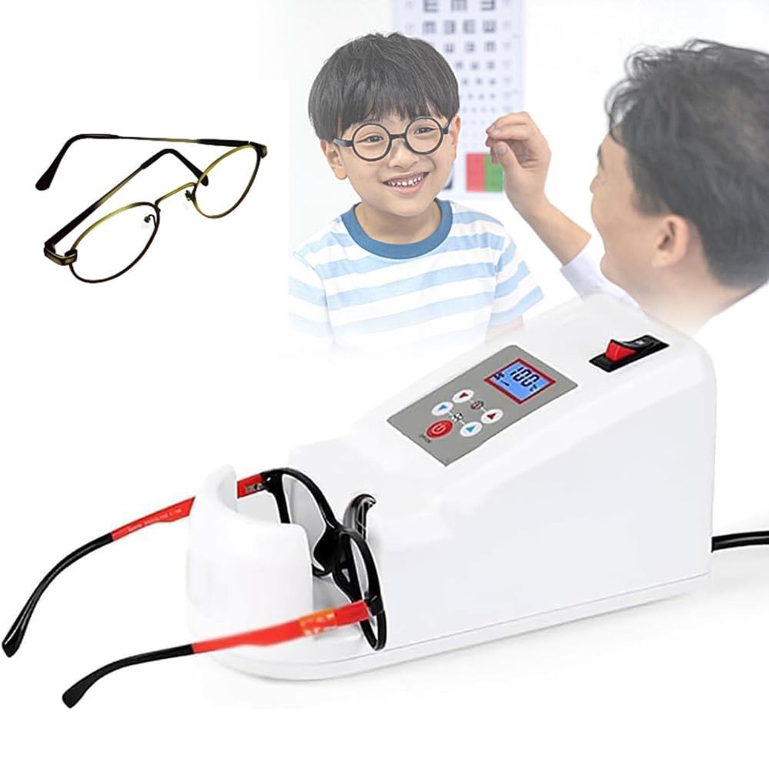 Calentador de Marcos de Gafas, Calentador de Marcos de Gafas con Pantalla Digital Temperatura Ajustable Protección contra sobrecalentamiento por Viento Moldeador de Marcos de Gafas