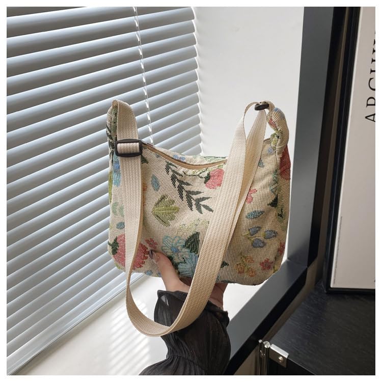 Bolso bandolera femenino estilo nacional retro con correa ajustable miniatura 1