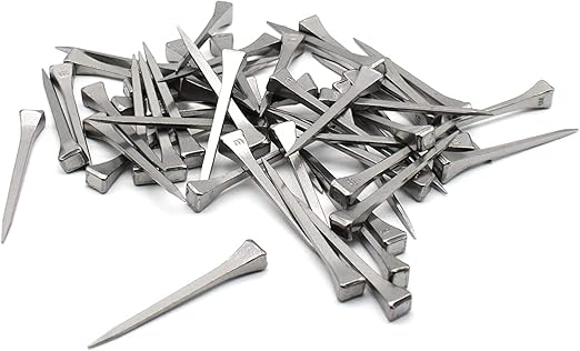 FDXGYH 50pcs E5 Length 50mm/2inch Horseshoe Nails Carbon Steel Horseshoe Tools for Fixed Lead or Glass(Silver)