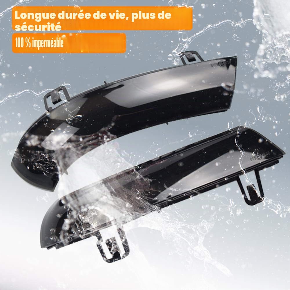 Indicateur de Miroir Dynamiques LED Clignotant pour Golf 5 6 GTI MK5 Jetta Passat B5.5 B6 Sharan,pour Skoda Superb B5 (Jaune (Noir))
