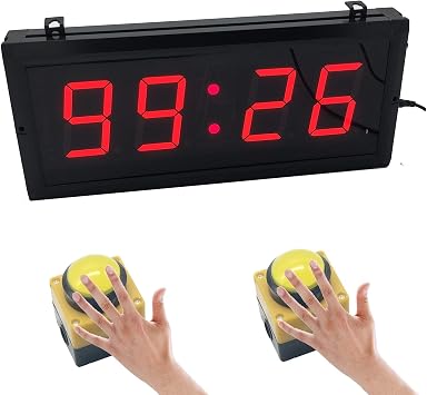 3 Countdown Timer Clock with Two Wired Buttons for Kids Sport Games