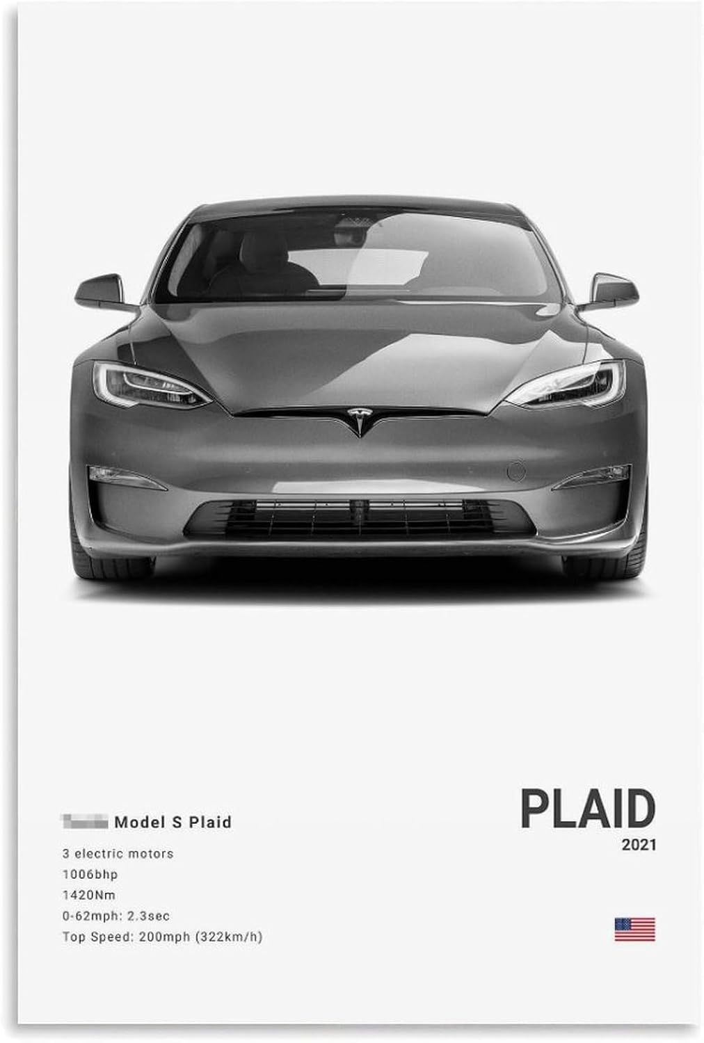 Tesla Car Posters For Walls Vintage Racing Car Canvas Prints For Home Decor Office Decor CUnframe-style 12x18inch(30x45cm)