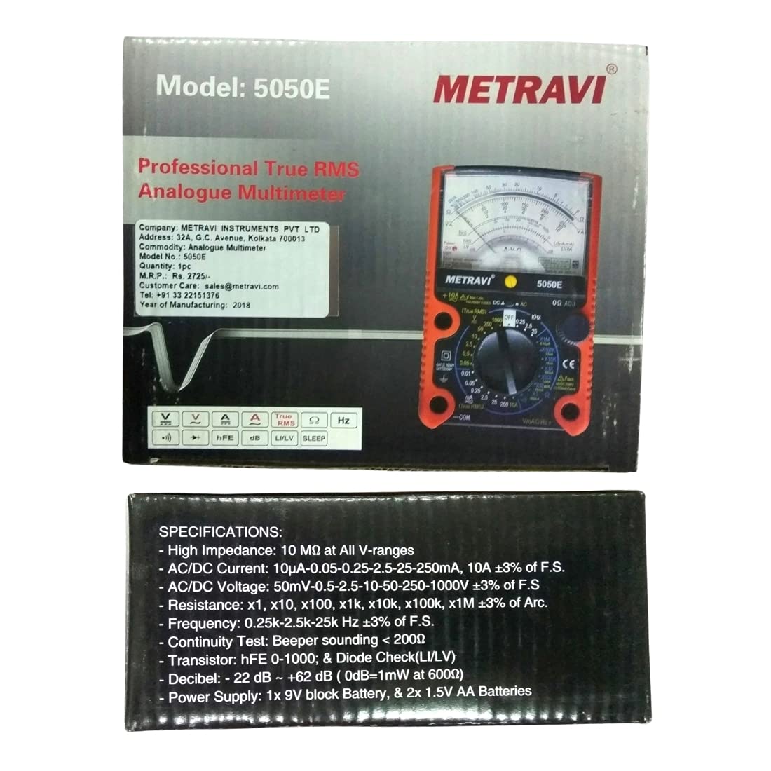 Metravi 5050E Analogue TRMS Multimeter with Overload Protection 1