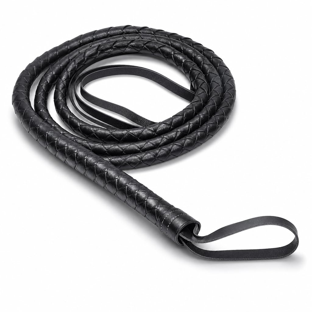JeyFefv Black Long Whip, Indiana Jones Costume, Lasso Rope Cowboy